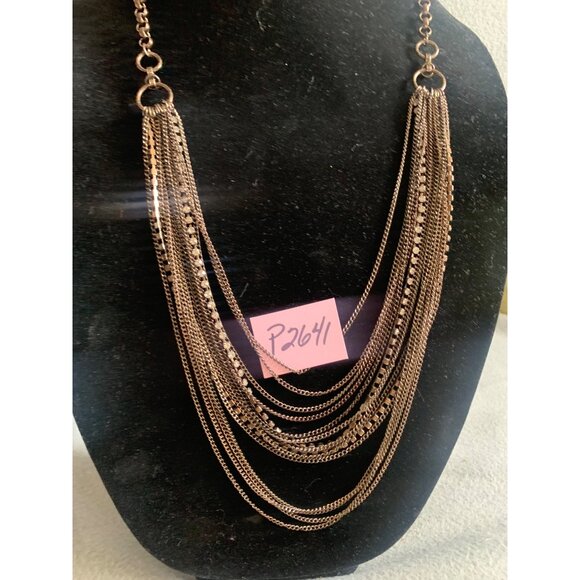 Multi-Layered Chain Necklace by Daisy Fuentes Jewelry 28" Antique Bronze - Picture 9 of 9